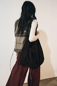 EMBROIDERED BELTED VEST ZW COLLECTION
