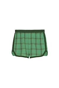 CONTRAST PLAID SIDE STRIPE SHORTS