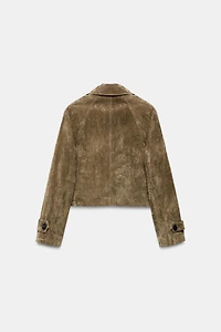 TRENCH COURT CROISÉ 100% CUIR