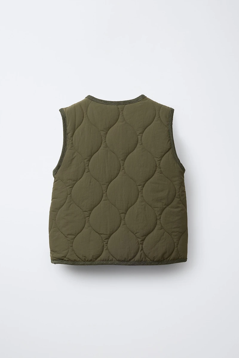 COMBINATION NYLON AND CORDUROY VEST
