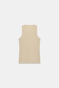 LINEN BLEND BUTTON-FRONT TOP