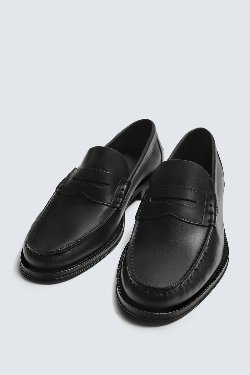 LEATHER PENNY LOAFERS