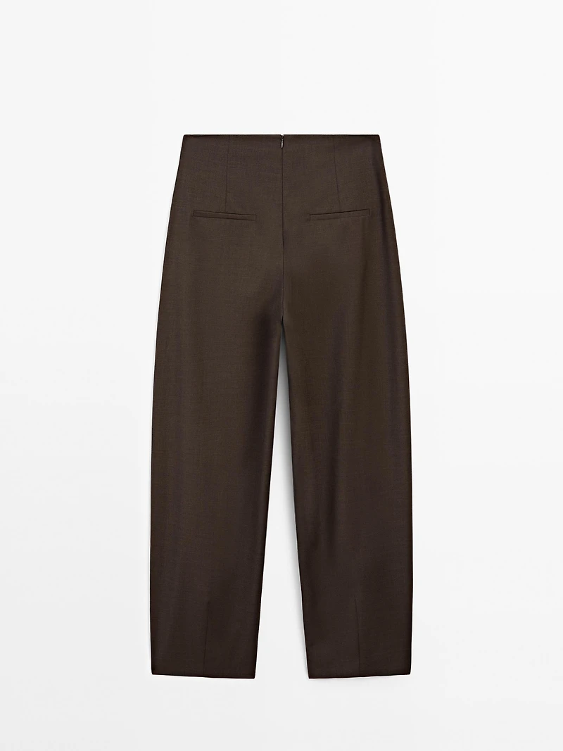 Pantalon à pinces large 100 % laine - STUDIO