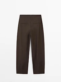 Pantalon à pinces large 100 % laine - STUDIO