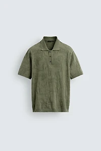 RELAXED FIT JACQUARD KNIT POLO SHIRT