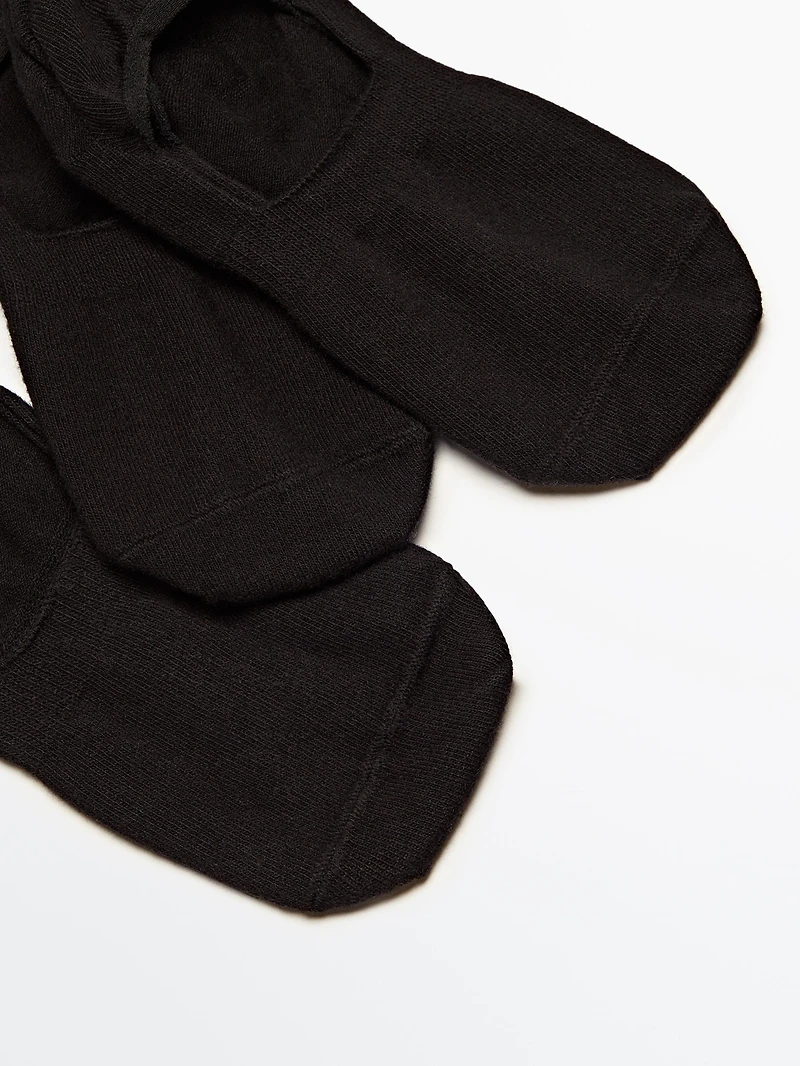 Pack of 3 pairs no-show cotton blend socks