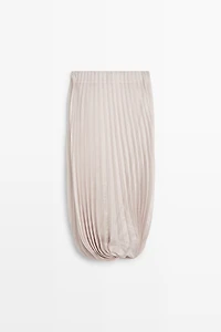Pleated Bubble Hem Midi Skirt - STUDIO
