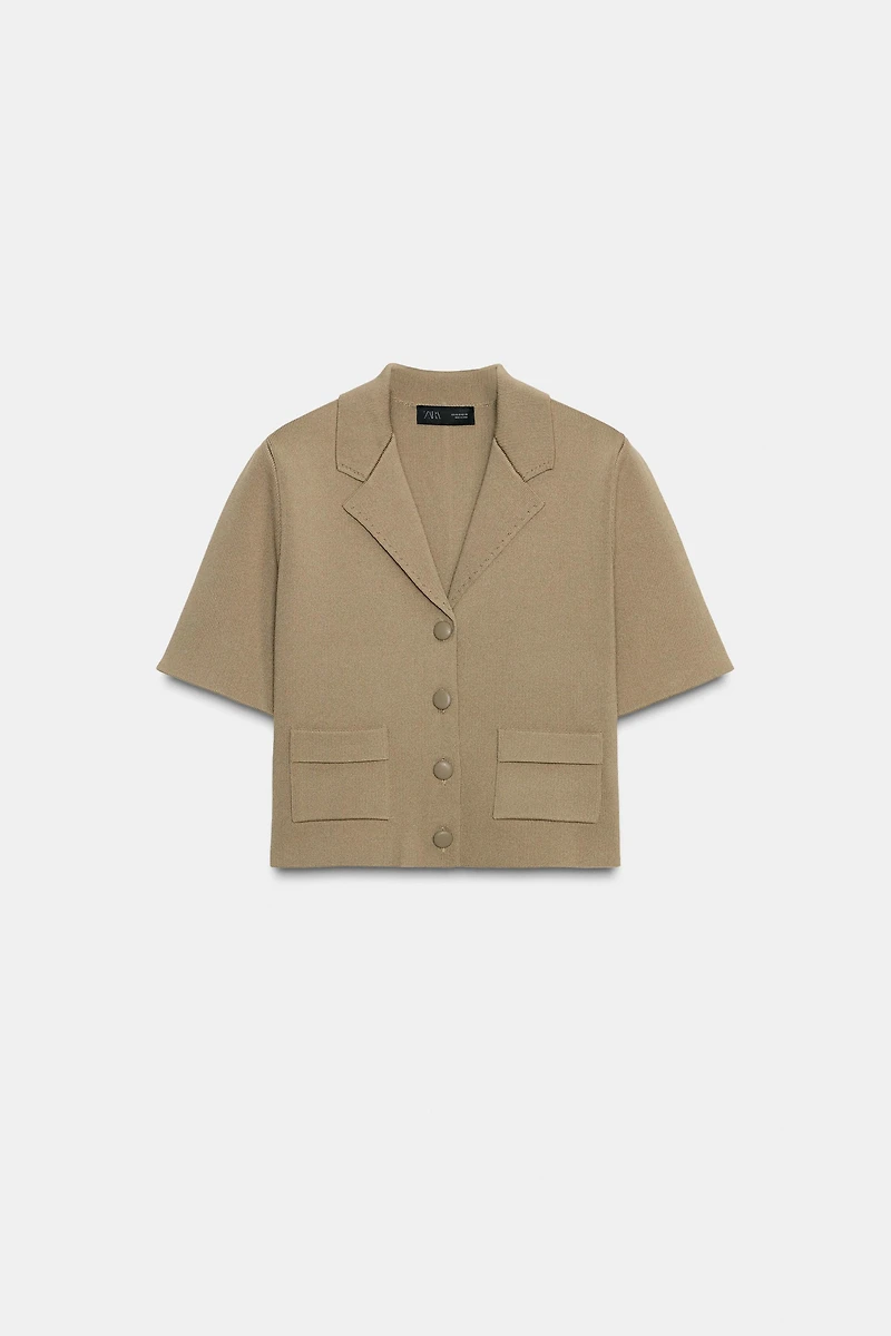 SHORT SLEEVE KNIT CARDIGAN