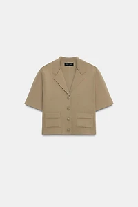 SHORT SLEEVE KNIT CARDIGAN