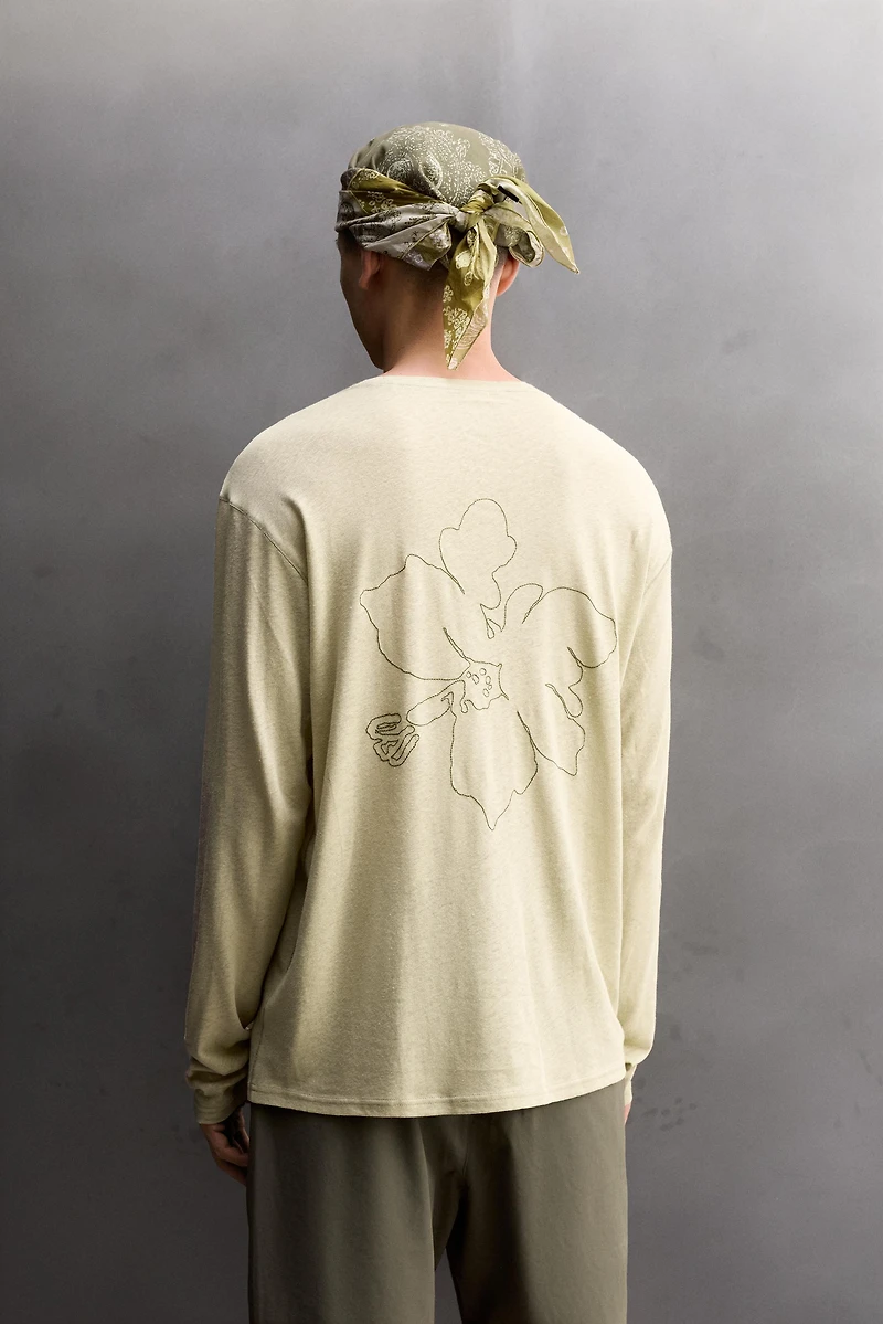 LIGHTWEIGHT LINEN COTTON BLEND T-SHIRT