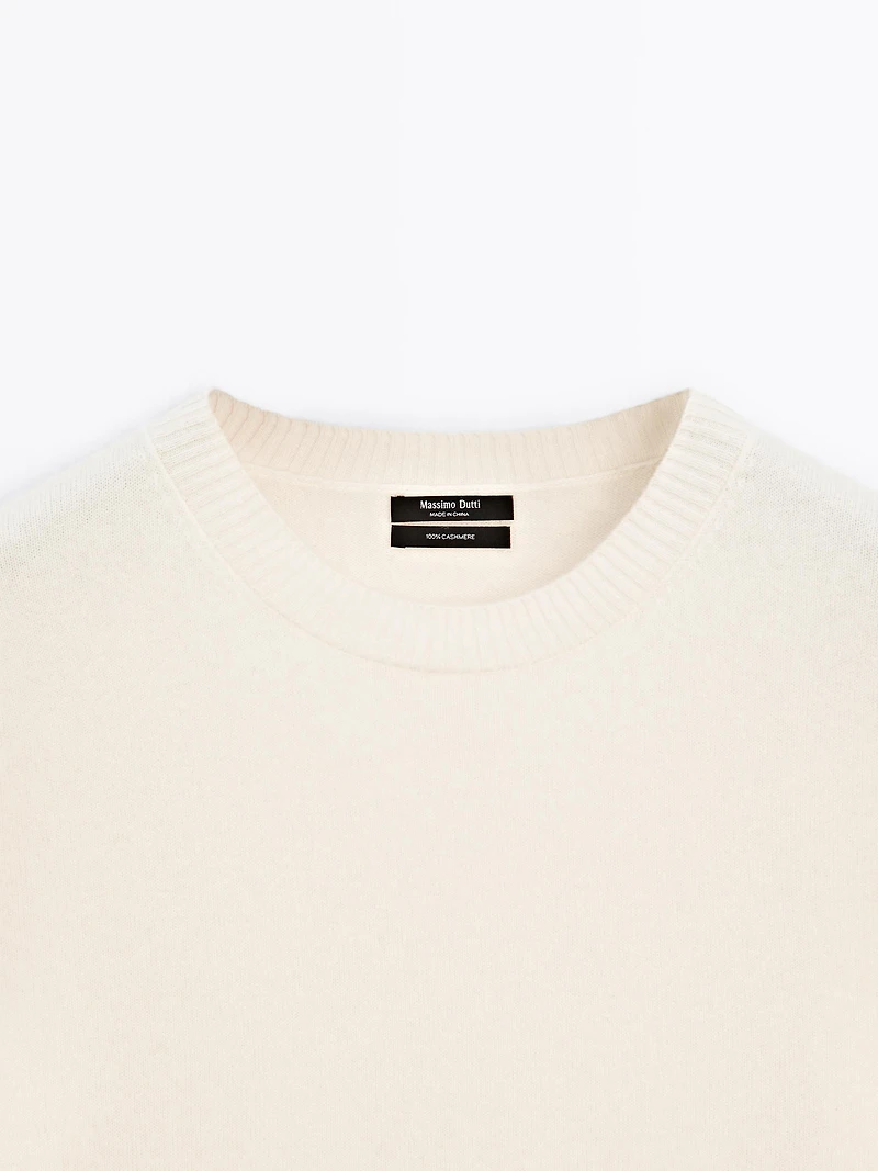 100% cashmere crew neck sweater