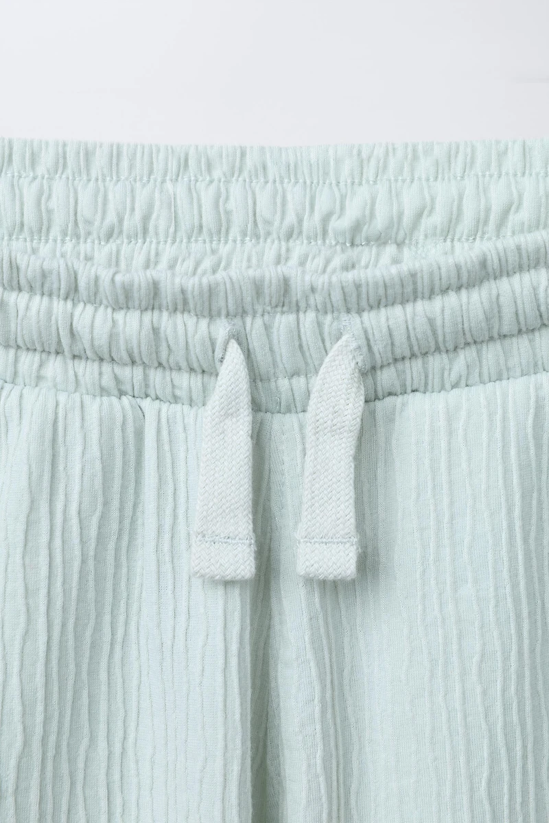TEXTURED POLO SHIRT AND BERMUDA SHORTS SET