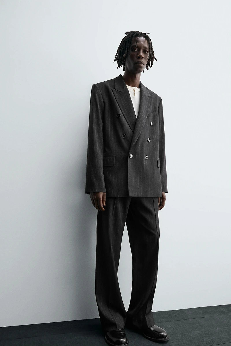STRIPED SUIT PANTS