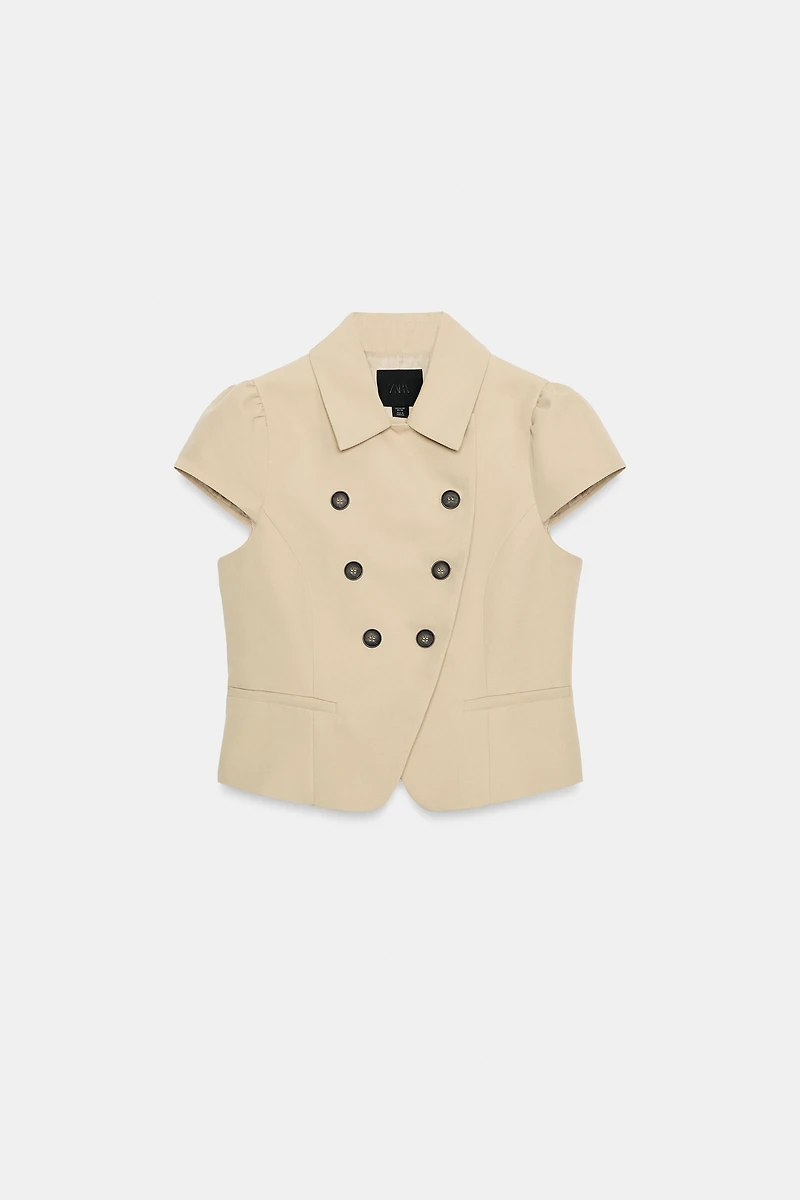 SHORT SLEEVE DOUBLE-BREASTED JACKET
