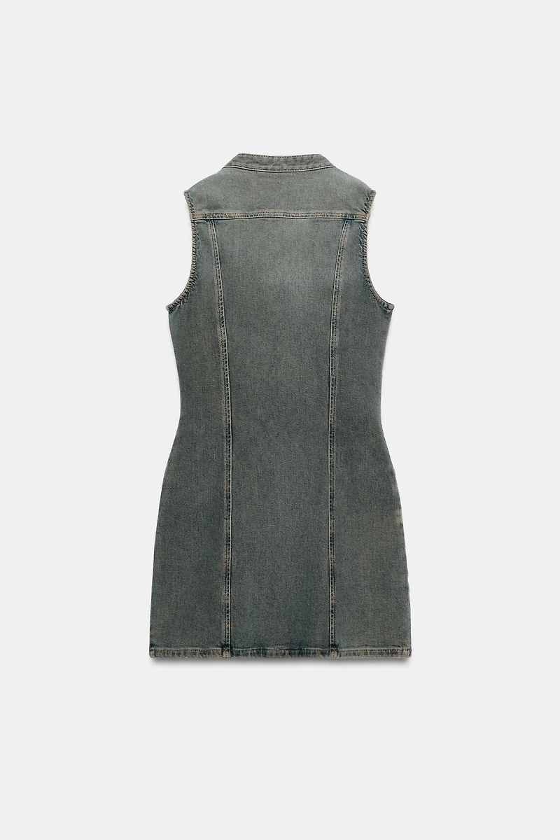 TRF ZIPPER DENIM DRESS
