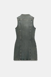 TRF ZIPPER DENIM DRESS