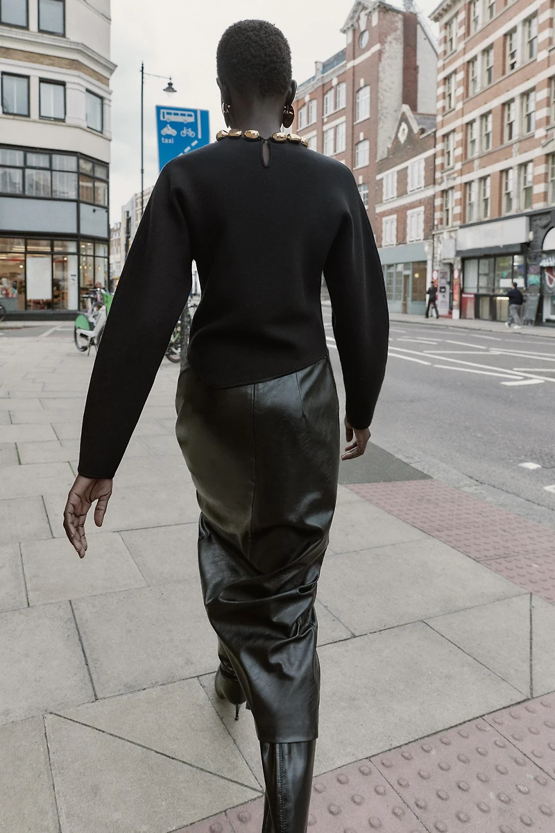 KNIT METALLIC BALL JUMPER