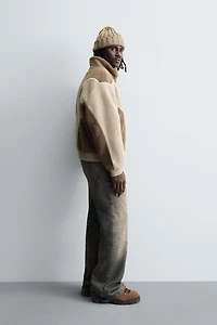 CONTRAST WELT FLEECE JACKET