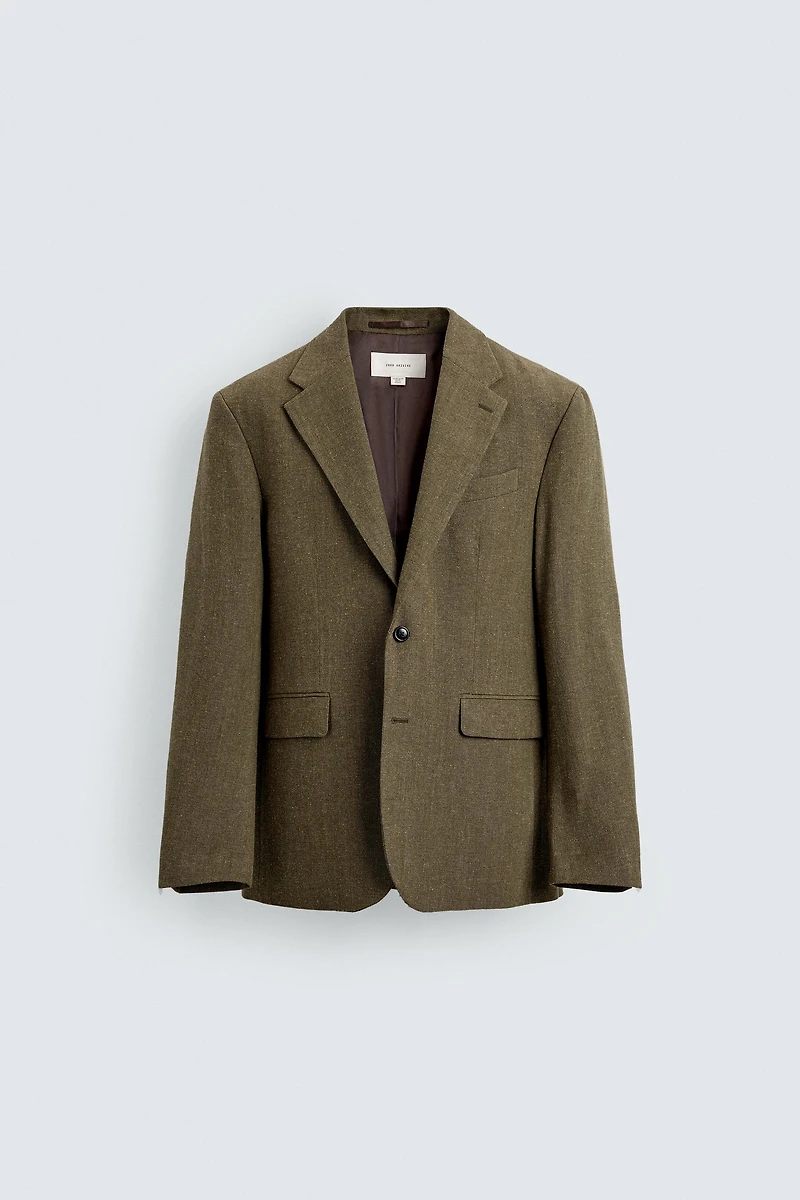 WOOL BLEND TEXTURED BLAZER