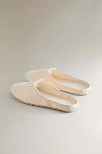 GINGHAM MULE SLIPPERS