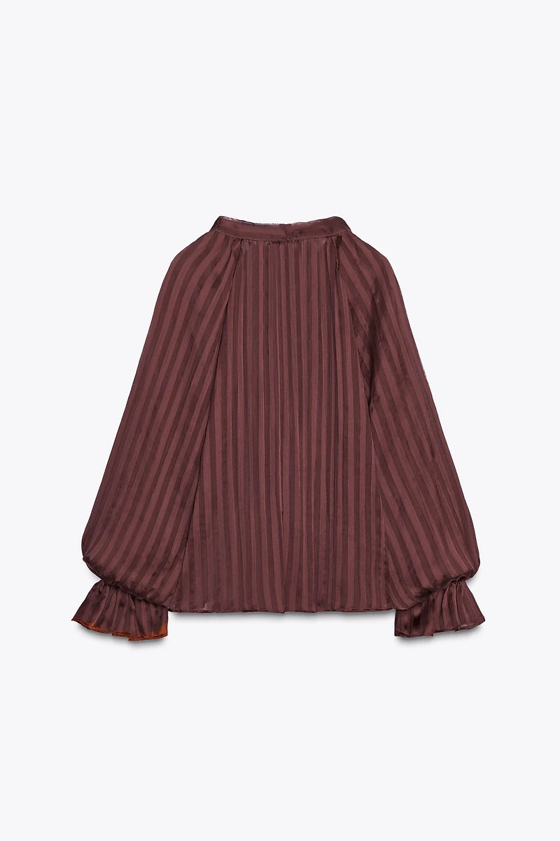 STRIPED BLOUSE WITH BOW
