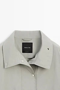 Cotton blend high neck jacket