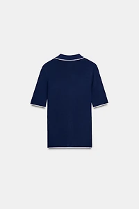 CONTRAST POLO TOP