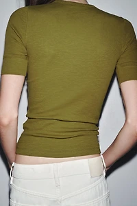 SHORT SLEEVE RIB T-SHIRT