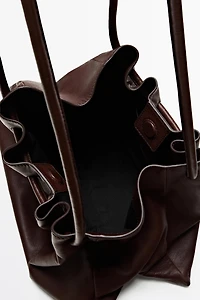 Nappa leather ruffled bag
