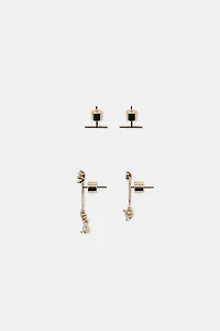 PACK OF MINIMALIST SPARKLY EARRINGS