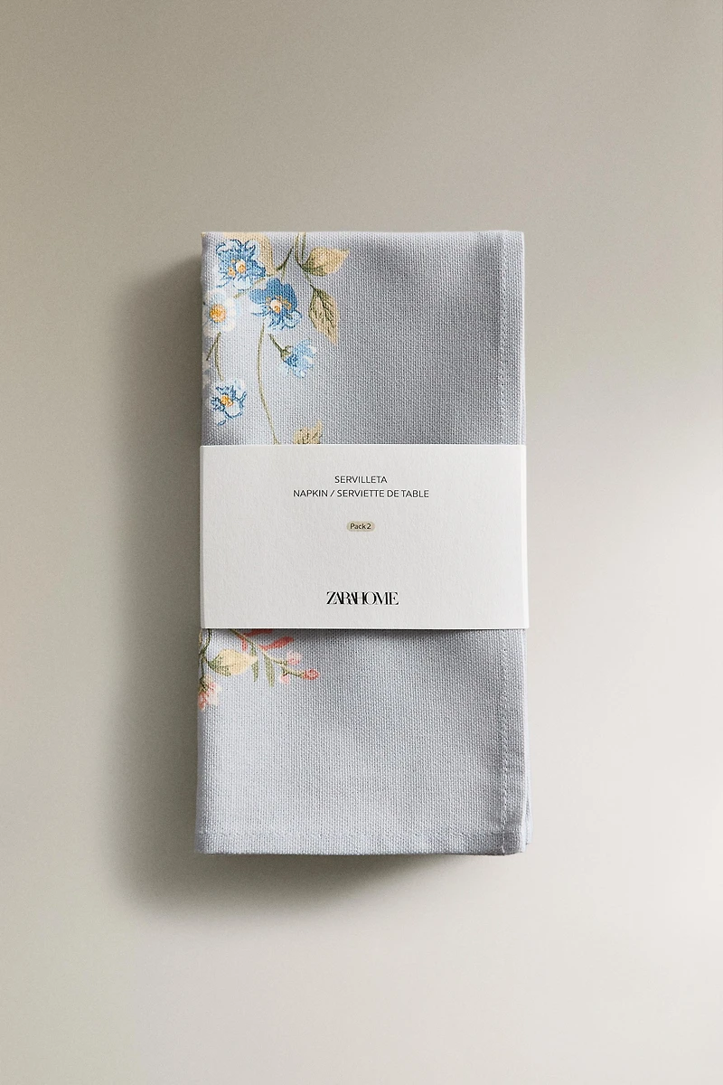 SET OF SMALL FLORAL PRINT NAPKINS (SET 2)