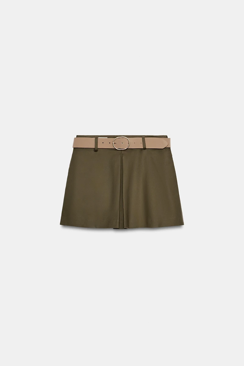 JUPE-PANTALON À CEINTURE