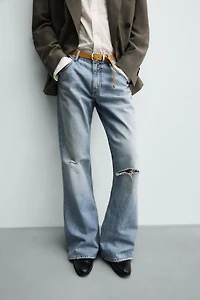 RIPPED FLARE FIT JEANS