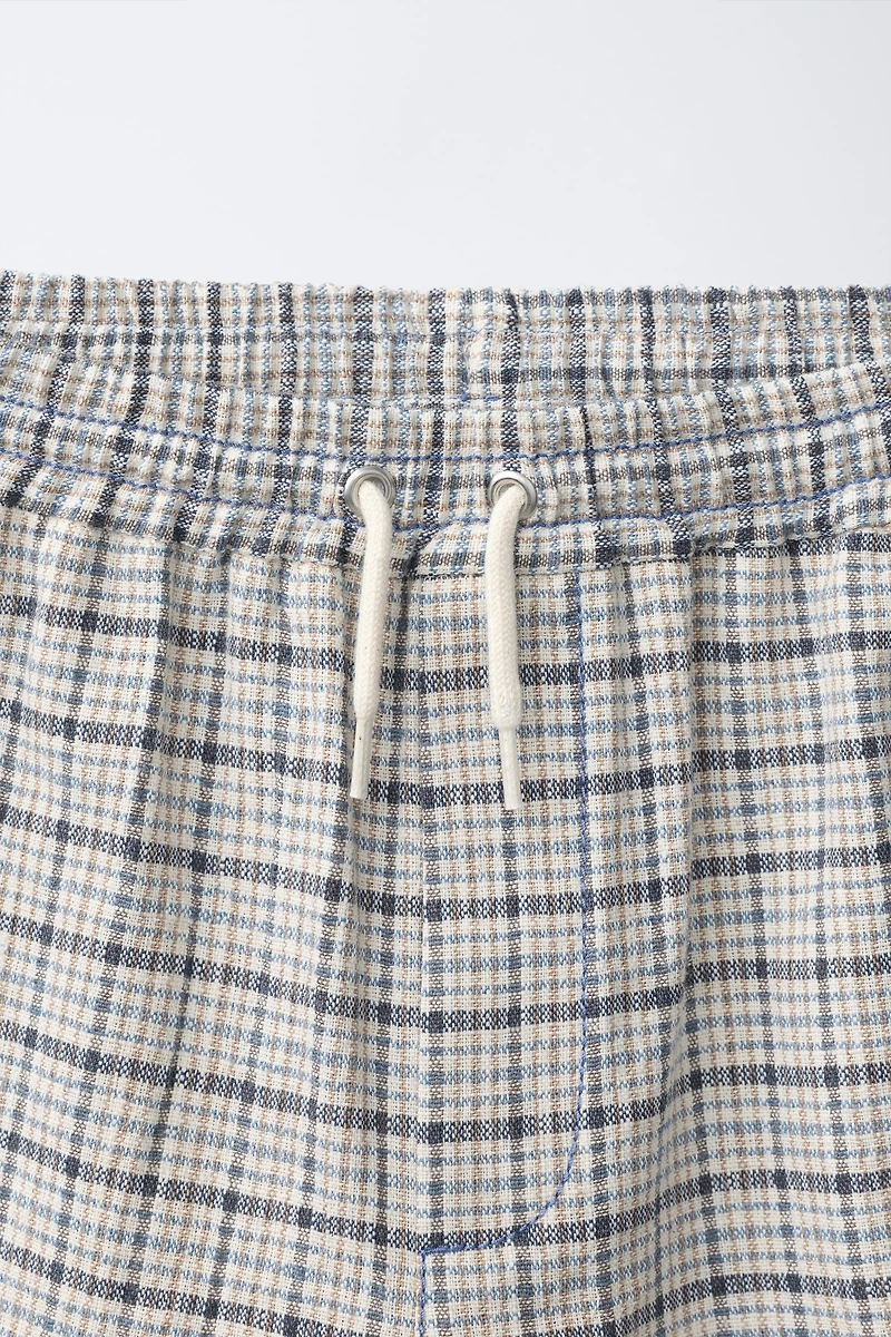 PLAID PRINT SHORTS