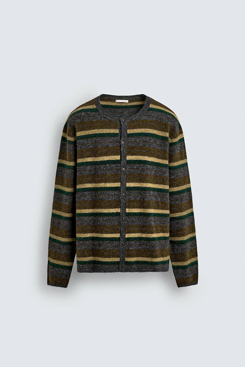 STRIPED JACQUARD CARDIGAN
