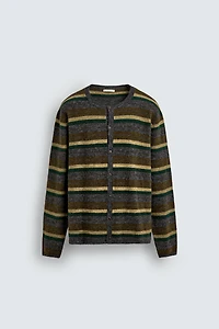 STRIPED JACQUARD CARDIGAN