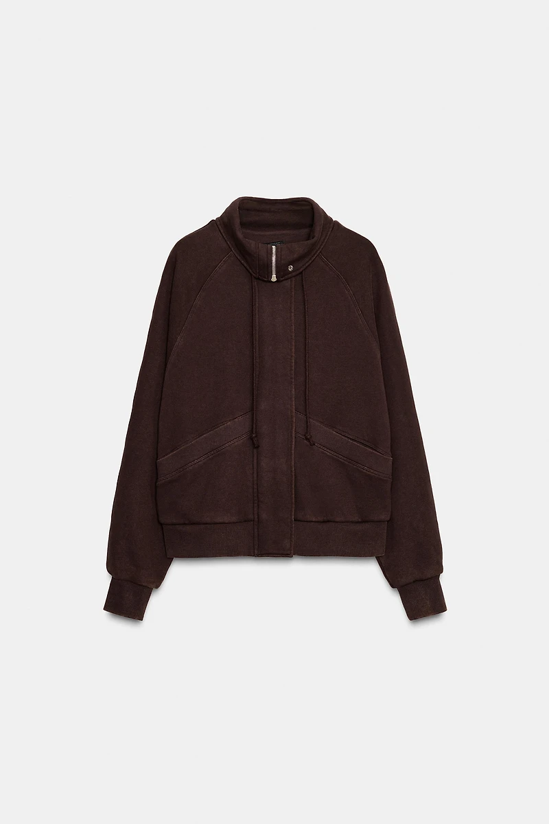 WASHED EFFECT FLEECE JACKET