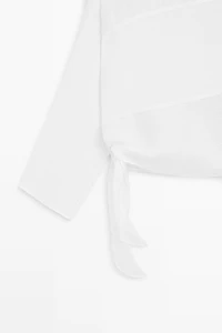 Chemise en lin mélangé à textures combinées