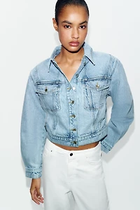 BLOUSAON COURT DENIM ÉPAULETTES Z1975