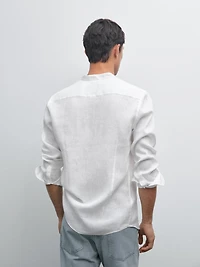 Regular-fit shirt with stand collar