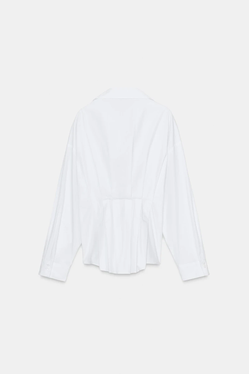 CHEMISE EN POPELINE À PLIS