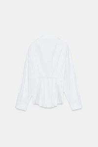 CHEMISE EN POPELINE À PLIS
