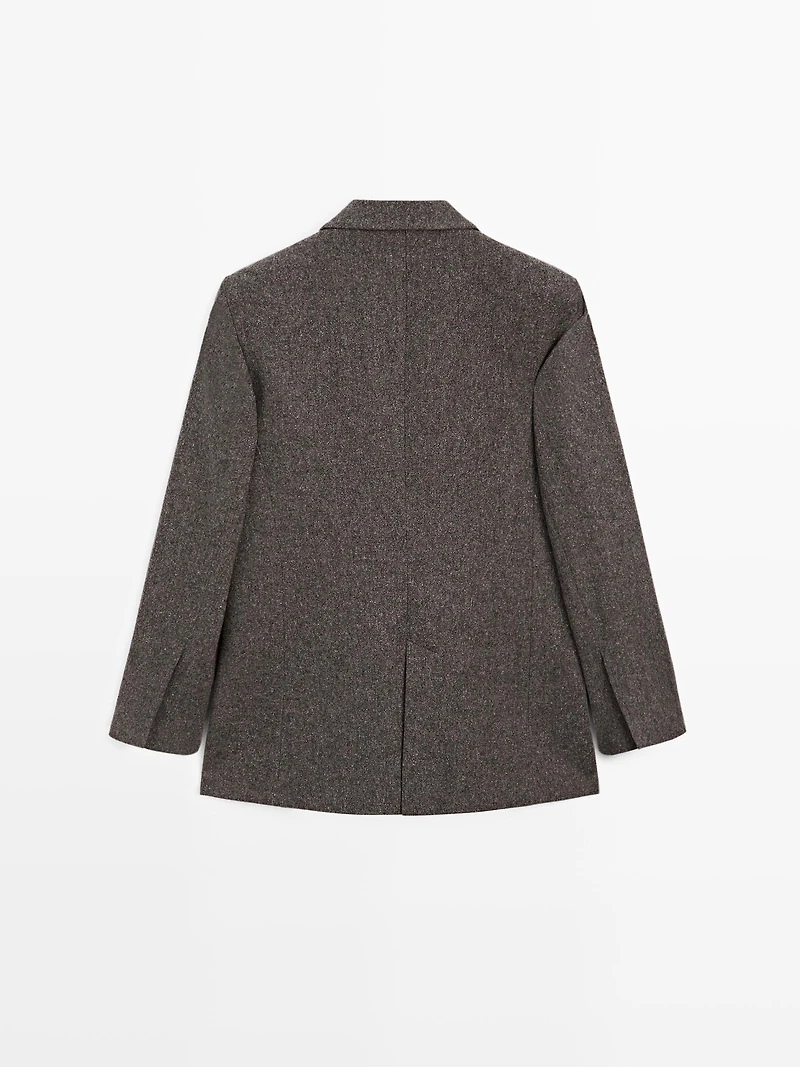 Knickerbocker yarn effect suit blazer