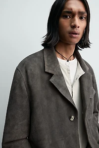 SUEDE LEATHER BLAZER
