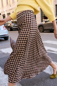 JUPE À CARREAUX VICHY ET DENTELLE