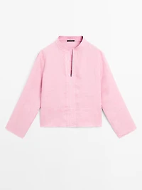 100% linen long sleeve shirt