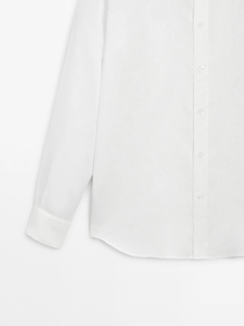 Regular-fit shirt with stand collar