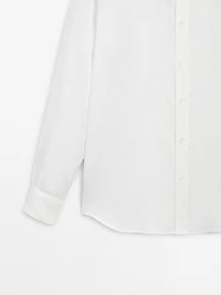 Regular-fit shirt with stand collar