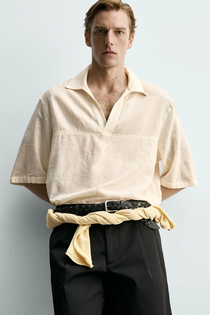 COTTON VISCOSE BLEND POLO SHIRT