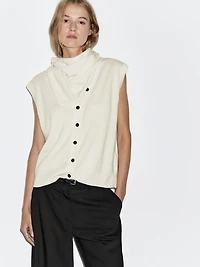 Veste sans manches écharpe 100 % laine